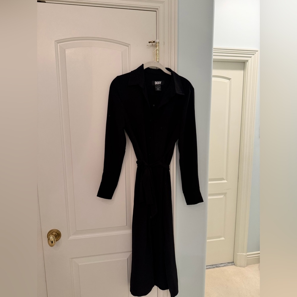 DKNY Long Sleeve Black Dress
